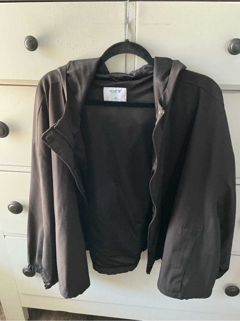 Old Navy Active 4X Black Water Resistant Hooded Jacket Plus Size